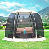 Alvantor Screen House Room Camping Tent Outdoor Canopy Dining Gazebo Pop Up Sun Shade Hexagon Shelter Mesh Walls Not Waterproof 10'x10' Beige Patent