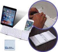 Foldable Wireless Keyboard with Touchpad for Smartphones, Tablets, Computers, iPhones, Samsung, Android, iPads + eCostConnection Microfiber Cloth