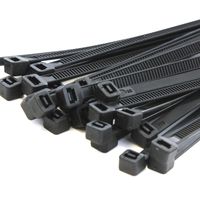 500-Pack Heavy Duty 8" (50lbs) Zip Cable Tie Down Strap Wire Uv Black Nylon Wrap