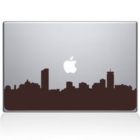 The Decal Guru Boston City Skyline Decal Vinyl Sticker, 11" MacBook Air, Brown (2329-MAC-11A-BRO)