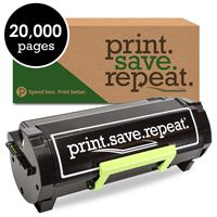 Print.Save.Repeat. Lexmark 601X Extra High Yield Remanufactured Toner Cartridge for MX510, MX511, MX610, MX611 [20,000 Pages]