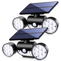Outdoor Solar Lights,Fatpoom 30 LED Solar Security Light with Motion Sensor Dual Head Spotlights IP65 Waterproof 360° Adjustable Solar Motion Lights Outdoor for Front Door Yard Garden (2 Pack)