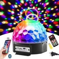 Bluetooth Disco Ball Lights, 9 Colors LED Party Lights DJ Sound Activated Rotating Lights Wireless Phone Connection with Bluetooth Speaker MP3 Play and Remote for Home KTV Wedding Dance Show