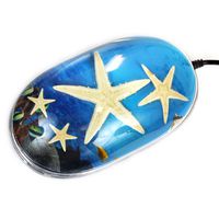 REALBUG Starfish Computer Mouse with Ocean Print Background