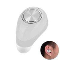 Bluetooth Headset Wireless Headphone Stereo Earphone Mini Invisible Earbud Hands-Free with Mic 8 Hours Talking Time 6 Hours Music Time for iPhone 7 7 Plus Samsung S8 S7 LG G5 (White)
