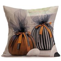 Elogoog Happy Fall Thanksgiving Vintage Pillowcase Soft Linen Pillow Cover Home Decor 18 x 18 Inches Turkey Printing Cushion Case Family Prom Celebration (18 x 18 Inches, A)