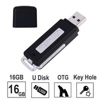 Voice Recorder-16GB USB Portable Digital Audio Voice Recorder- No Flashing Light When Recording-Use as Dictaphone,One Button Recording, Compatible with Windows and Mac,Android OTG
