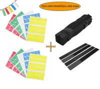 Cable Labels Cable Ties Set,10 Sheets Self-adhesive Cable Cord Labels Stickers Works with Laser Printer,50pcs Black Reusable Fastening Cable Cord Organizer Wrap Straps Wire Rope Holder Hoop Loop