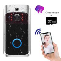 Video Doorbell Camera Wi-Fi with Motion Detector, Doorbell Security Camera with Two-Way Talk, IP55 Waterproof, Wide Angle, Night Vision,Push Notification,Free Cloud Storage and 32GB SD Card