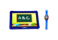 LINSAY New F7KBWB 7" Kids Tablet Blue Bundle with 1.5" Smart Watch Kids Cam Selfie Blue up to 32GB