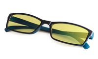 Blue Light Blocking Computer Glasses Small Lenses with Yellow Tinted Lens Reading Glasses Eyeglasses Black Blue Frame +2.25