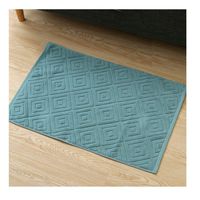 GHHZZQ Bathtub Mat Anti-Fall Absorbent Superfine Fiber Bathroom Rugs Foot Pad Household Machine Wash, 3 Colors, 0.5 cm Thick, 50x76cm (Color : Blue, Size : 50x76cm)