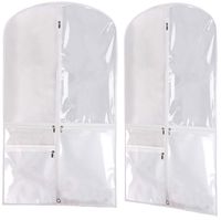 KIMBORA Costume Dance Garment Bag with 3 Clear Zipper Pockets for Suits Dress Cover, Travel & Competitions Protector, Set of 2