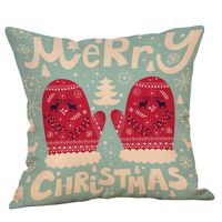 Indexshop Merry Christmas Tree Santa Series Cotton Linen Square Throw Pillow Case Decorative, with Invisible Zippers and Merry Christmas Series Patterns, 18 x 18 Inch (E)