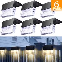 Solar Deck Lights Fence Post Lights Outdoor Lighting Garden Decorative - Permanent On All Night (6Pack)