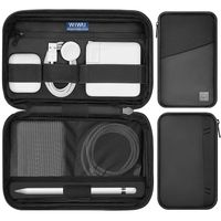 WIWU Travel Cable Organizer Bag, Waterproof Electronics Accessories Pouch Bag for Apple Pencil,Hard Drives, Cable, Charger, Phone, USB, SD Card(Black)