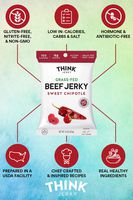 Sweet Chipotle Beef Jerky by Think Jerky - Delicious Chef Crafted Jerky - Grass-Fed Beef Free of Gluten, Antibiotics and Nitrates - Healthy Protein Snack Low in Calories and Fat - 1.5 Ounce (8 Pack)