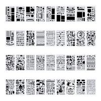 36 PCS Plastic Journal Stencil Set for Journal Notebook Diary Drawing Scrapbook Journal Stencils Templates 4x7 Inch