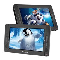 10.1" Dual Portable DVD Players for Car, Dual Screen DVD Player with 5-Hour Rechargeable Battery, Support USB/SD/MMC, Play a Same or Different Movies (2 X Portable DVD Player)