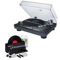 Audio-Technica AT-LP120BK-USB Direct-Drive Turntable (USB & Analog) with Knox Record Cleaner Kit