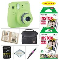 Fujifilm Instax Mini 9 Instant Camera (Lime Green) + Fujifilm Instax Instant Film 20 Sheets + 4 Batteries & Charger + Photo Album + Convenient Case + More