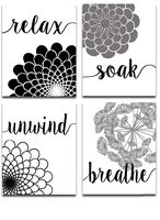 Bath Flowers - Set of Four Photos (8x10) Unframed - Makes a Great Gift Under $15 for Bathroom Decor