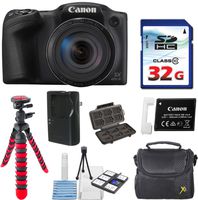 Canon PowerShot SX420 is (Black) with 42x Optical Zoom and Built-in Wi-Fi with 32GB High Speed Memory Card + Deluxe Camera Case + Flexible Spider Tripod + Starter Kit Deluxe Accessory Bundle