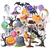 Waterproof Halloween Stickers Pack for Kids,Mini Halloween Pumpkin Stickers for Laptop, Water Bottles, Scrapbooking, Planner, Journal-33 Pieces