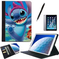 iPad Air 2 iPad Air Case PU Leather Wallet Kickstand Flip Cover Card Slots Lilo & Stitch Cartoon Protective Flip Shockproof Heavy Duty Shell for Apple iPad 2018(6th Gen) iPad 2017(5th Gen)#A