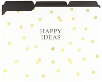 Graphique Happy Ideas File Folder Set - File Set Includes 9 Folders and 3 Unique "Happy" Designs, Embellished w/ Gold Foil on Durable Triple-Scored Coated Cardstock, 11.75" x 9.5"