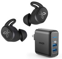 Jaybird Vista Truly Wireless Bluetooth in-Ear Sport Headphones Bundle with Anker 2-Port Wall Charger - Black