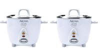 Aroma Simply Stainless Rice Cooker, White [Cooks 3 cups of uncooked rice] (6-Cup Cooked, 2-pack)