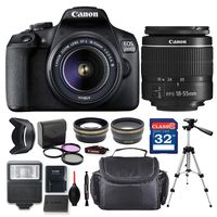 Canon EOS 2000D / Rebel T7 DSLR Camera with EF-S 18-55mm f/3.5-5.6 III Lens + Deluxe Accessory Bundle