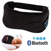 Bluetooth Sleeping Eye Mask Headphones, Bluetooth Sleep Eye Shades, Wellerly Bluetooth V4.2 Wireless Eye Cover Built-in Speakers Microphone Adjustable Washable Travel Headsets - Black