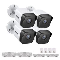 ANNKE 5MP POE Security Camera 4Pcs Bullet IP Camera EXIR Starlight Color Night Vision, H.265+ Video Compression, IP67 Weatherproof for Outdoor Indoor, Remote Access & Motion Alert