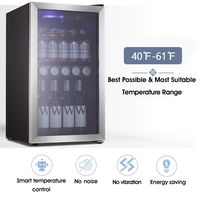 Beverage Refrigerator and Cooler - Drink Fridge with Glass Door for Soda, Beer or Wine - Small Beverage Center with 5 Removable Shelves for Office/Man Cave/Basements/Home Bar (3.2 Cu. Ft.(Upgrade))