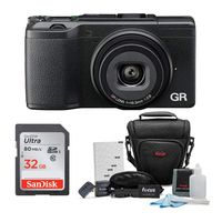 Ricoh GR II Digital Camera (Black) with 32GB SD Card and Case Bundle