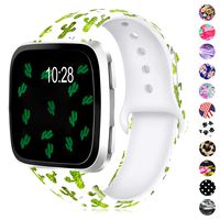 GeekSpark Bands Compatible with Fitbit Versa/Versa 2/Versa Lite SE,Soft Silicone Fadeless Pattern Printed Wristband Versa Smart Fitness Watch, Women Men