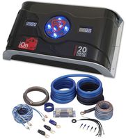 Rockville RXC20D 20 Farad Dual Meter Car Capacitor+0 AWG 100% Copper OFC Amp Kit