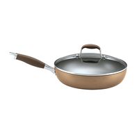 Anolon 82246 Advanced Deep Hard Anodized Nonstick Frying Pan / Fry Pan / Hard Anodized Skillet with Lid - 12 Inch, Brown