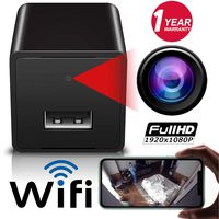 HONBOO Spy Camera Charger Hidden Camera Wireless WiFi Camera with Remote View 1080P HD USB Charger Camera Nanny Cam Mini Security Camera Surveillance Camera for Indoor with Motion Activated No Audio