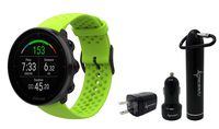 Polar Vantage M Advanced Multisport GPS Watch and Wearable4U Ultimate Power Pack Bundle (M/L (140-210mm Wrist), Green)