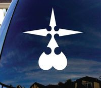 Kingdom Heart Nobody Symbol Solid - Vinyl 4" tall (Color: WHITE) decal laptop tablet skateboard car windows stickers