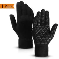 COOYOO Winter Gloves for Women and Men,Touchscreen Gloves,Knit Wool,Running Gloves,Anti-Slip Silicone Gel - Elastic Cuff - Thermal Soft Wool Lining