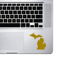 StickAny Palm Series Michigan MI Sticker for Macbook Pro, Chromebook, and Laptops (Gold)