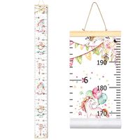 Sylfairy Baby Height Growth Chart Ruler for Kids, Roll-up Wall Ruler Removable Wall Hanging Measurement Chart 7.9'' x 79'' Wall Decoration with Wood Frame