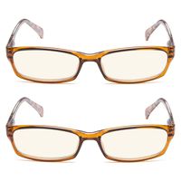 2 Pair Computer Glasses Blue Light Filter Women (Brown, 1.00)