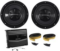 Kenwood P-W1220 Package of: Kenwood KAC-5206 400 Watts Peak/120 Watt RMS 2-Channel Car Amplifier + (2) KFC-W112S 12" 800 Watts Peak/200 Watts RMS 8-Ohm Car Subwoofers