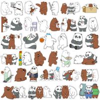 Meet Holiday We Bare Bears Laptop Stickers Waterproof Skateboard Pad MacBook Car Snowboard Bicycle Luggage Decoration(36pcs)