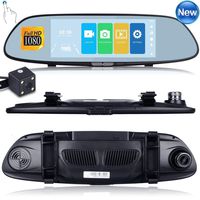 Ocamo HD 1080P Dual Lens 7'' Vehicle Rearview Mirror Camera Recorder Car DVR Dash Cam